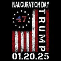 Donald Trump Inauguration Day 2025 47th President Usa Flag T-Shirt