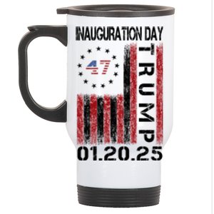 Donald Trump Inauguration Day 2025 47th President Usa Flag Stainless Steel Travel Mug