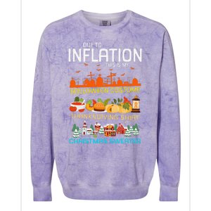 Due To Inflation Halloween Thanksgiving Christmas Sweater Colorblast Crewneck Sweatshirt