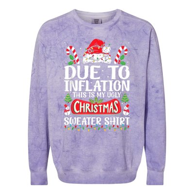 Due To Inflation Ugly Christmas Sweaters Funny Colorblast Crewneck Sweatshirt