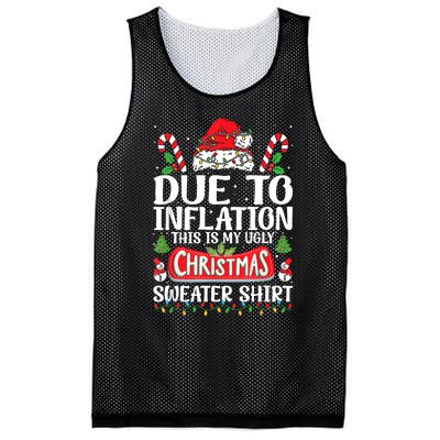 Due To Inflation Ugly Christmas Sweaters Funny Mesh Reversible Basketball Jersey Tank