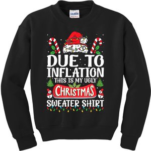 Due To Inflation Ugly Christmas Sweaters Funny Kids Sweatshirt