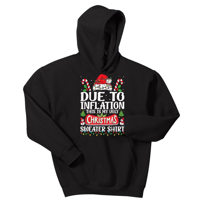 Due To Inflation Ugly Christmas Sweaters Funny Kids Hoodie