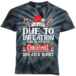 Due To Inflation Ugly Christmas Sweaters Funny Kids Tie-Dye T-Shirt