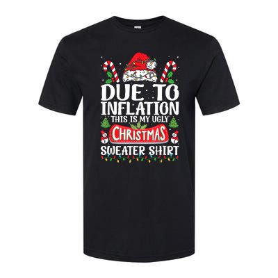 Due To Inflation Ugly Christmas Sweaters Funny Softstyle CVC T-Shirt