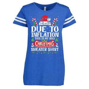 Due To Inflation Ugly Christmas Sweaters Funny Enza Ladies Jersey Football T-Shirt