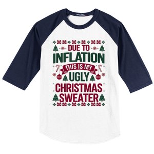 Due To Inflation This Is My Ugly Family Christmas Gift Baseball Sleeve Shirt