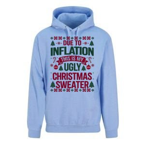 Due To Inflation This Is My Ugly Family Christmas Gift Unisex Surf Hoodie