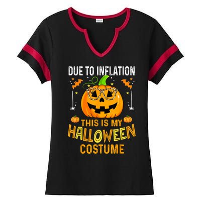 Due To Inflation This Is My Halloween Costume Pumpkin Halloween Costume Ladies Halftime Notch Neck Tee