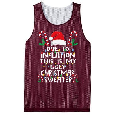 Due To Inflation Ugly Christmas Sweaters Mesh Reversible Basketball Jersey Tank