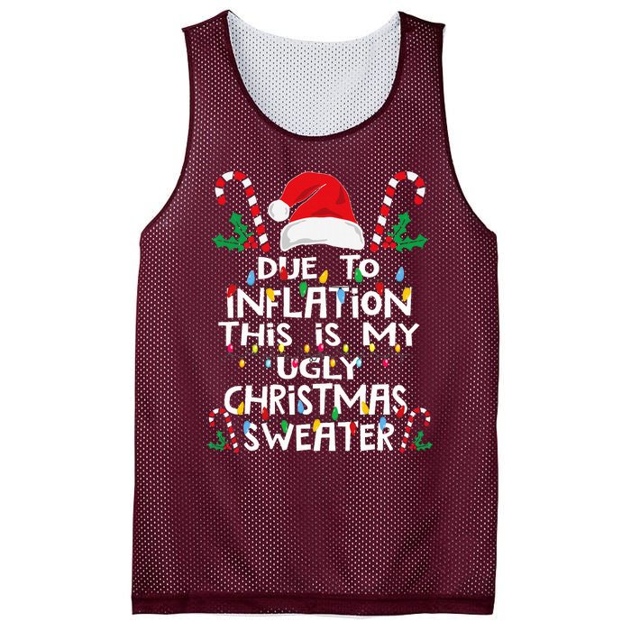 Due To Inflation Ugly Christmas Sweaters Mesh Reversible Basketball Jersey Tank