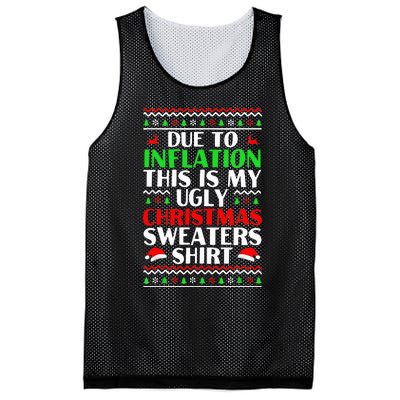 Due to Inflation Ugly Xmas Sweaters Mesh Reversible Basketball Jersey Tank