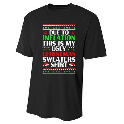 Due to Inflation Ugly Xmas Sweaters Performance Sprint T-Shirt