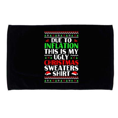 Due to Inflation Ugly Xmas Sweaters Microfiber Hand Towel