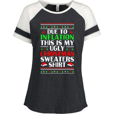 Due to Inflation Ugly Xmas Sweaters Enza Ladies Jersey Colorblock Tee