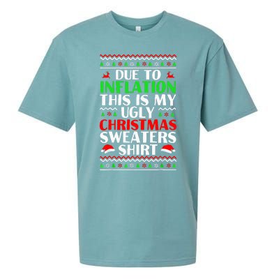 Due to Inflation Ugly Xmas Sweaters Sueded Cloud Jersey T-Shirt