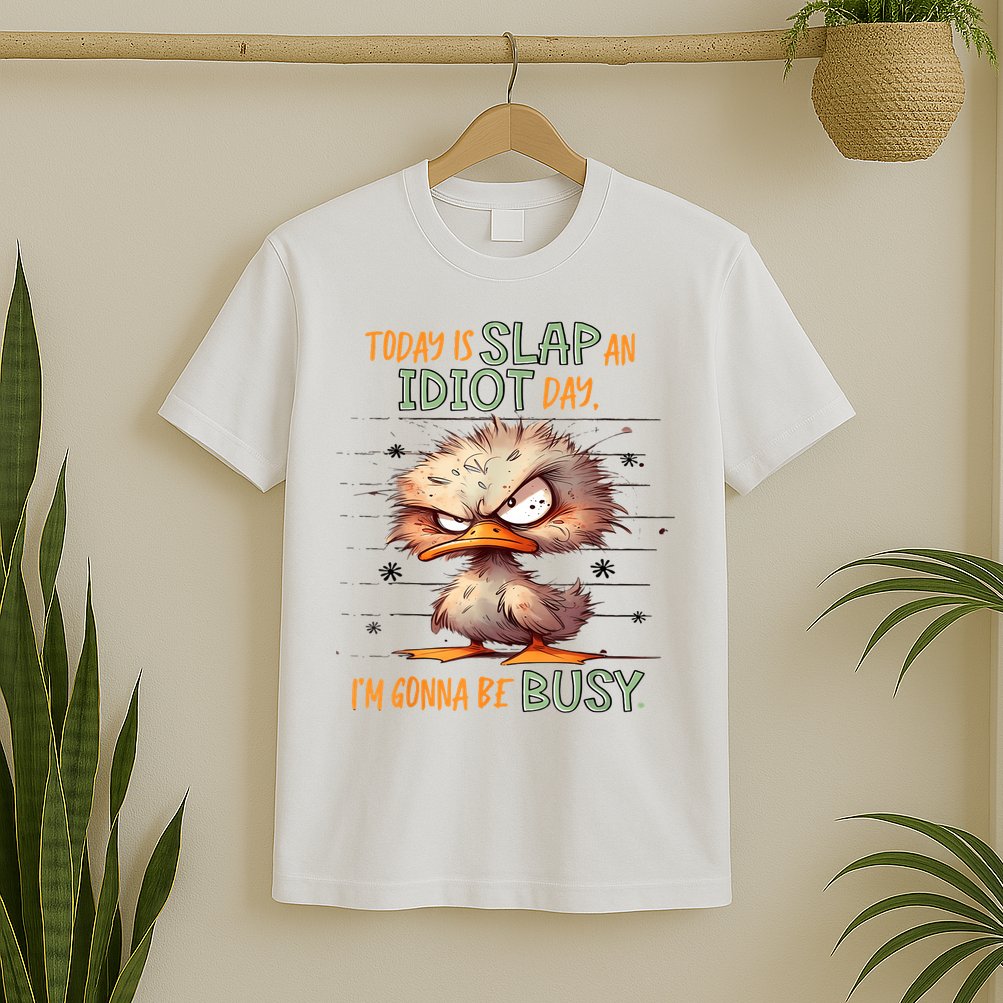 Duck Today Is Slap An Idiot Day I’M Gonna Be Busy T-Shirt