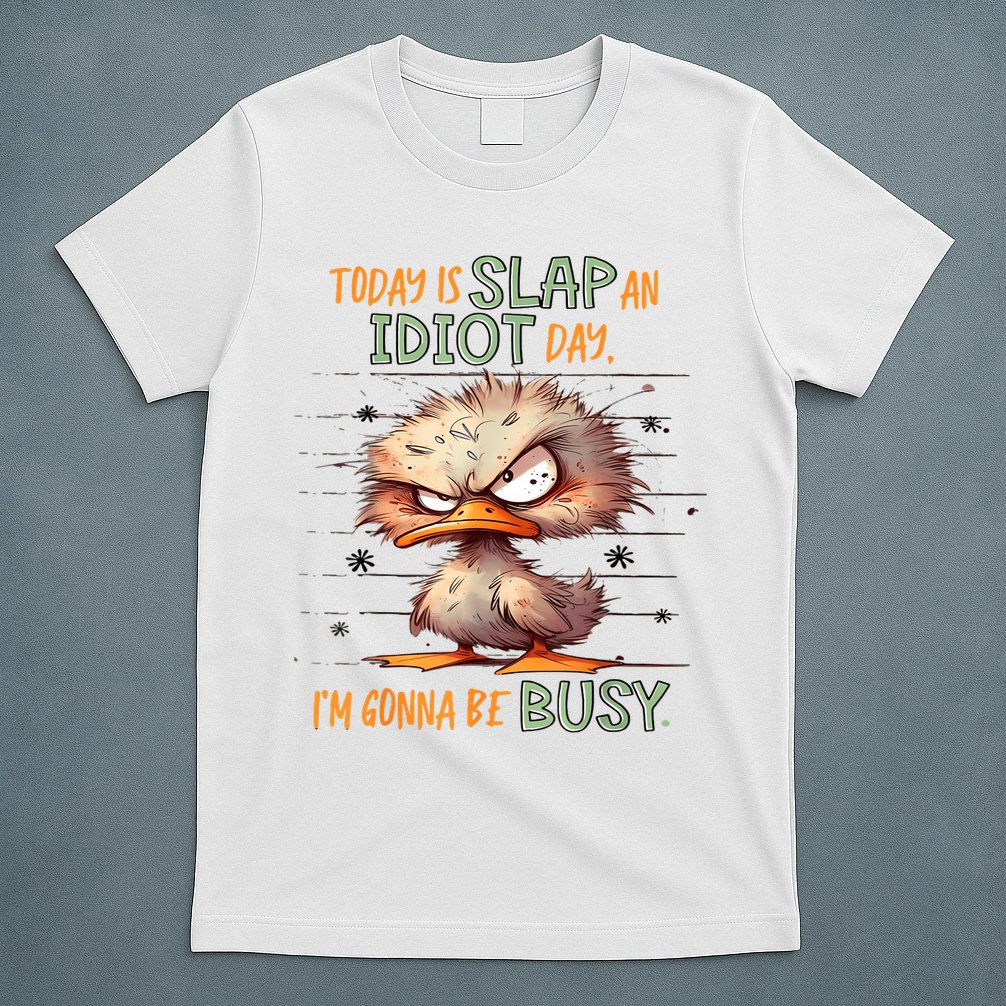 Duck Today Is Slap An Idiot Day I’M Gonna Be Busy T-Shirt