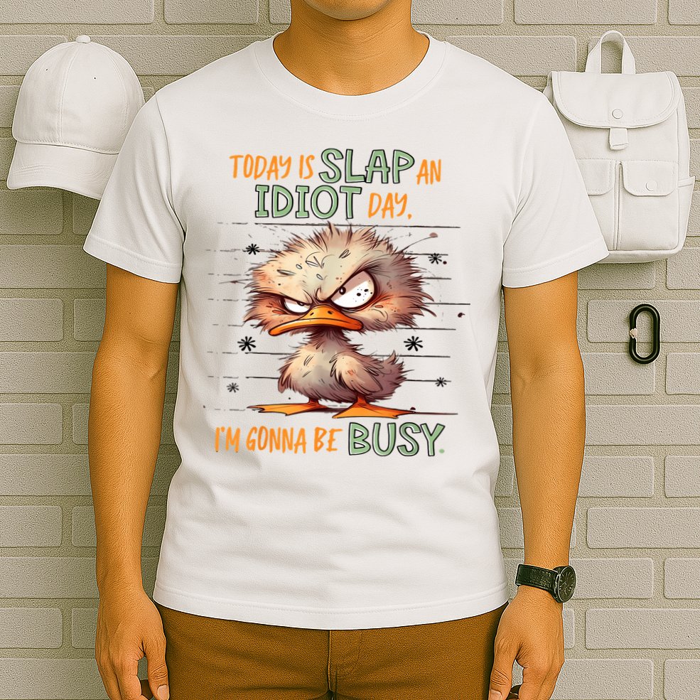 Duck Today Is Slap An Idiot Day I’M Gonna Be Busy T-Shirt