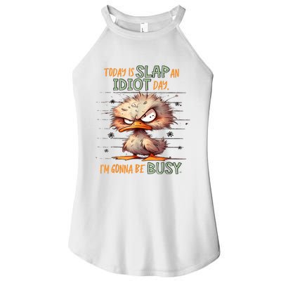 Duck Today Is Slap An Idiot Day I’M Gonna Be Busy Women's Perfect Tri Rocker Tank