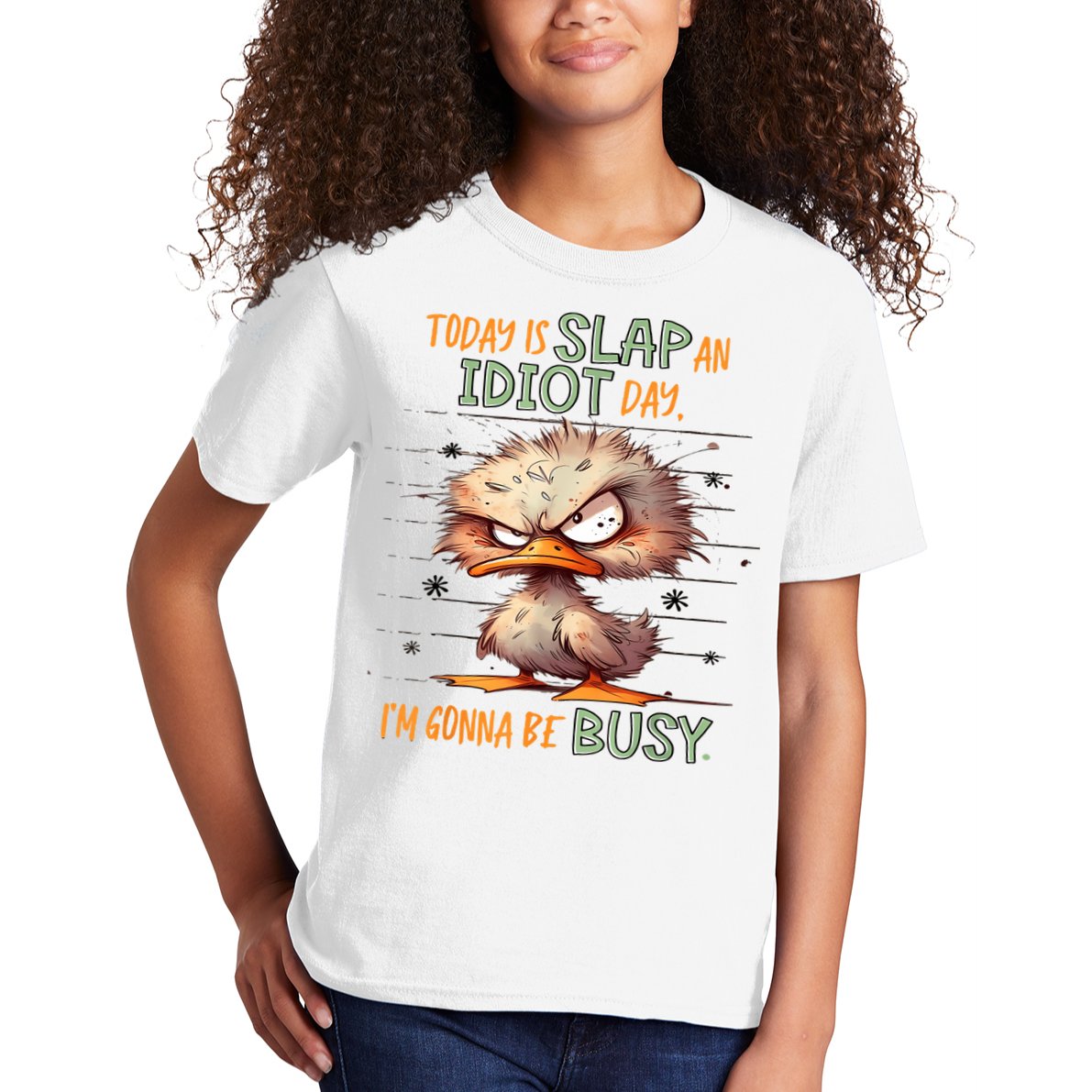 Duck Today Is Slap An Idiot Day I’M Gonna Be Busy Kids T-Shirt