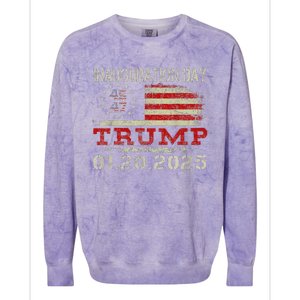 Donald Trump Inauguration Day 2025 47th Usa Flag Colorblast Crewneck Sweatshirt