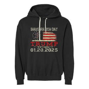 Donald Trump Inauguration Day 2025 47th Usa Flag Garment-Dyed Fleece Hoodie