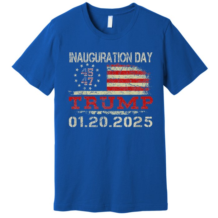 Donald Trump Inauguration Day 2025 47th Usa Flag Premium T-Shirt