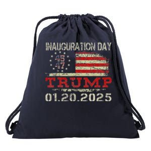 Donald Trump Inauguration Day 2025 47th Usa Flag Drawstring Bag