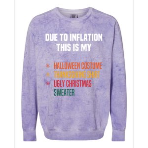 Due To Inflation This Is My Halloween Tday Christmas Gift Colorblast Crewneck Sweatshirt