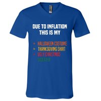 Due To Inflation This Is My Halloween Tday Christmas Gift V-Neck T-Shirt