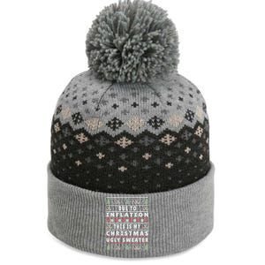 Due To Inflation Ugly Christmas Funny Xmas Quote Gift The Baniff Cuffed Pom Beanie