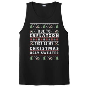 Due To Inflation Ugly Christmas Funny Xmas Quote Gift PosiCharge Competitor Tank