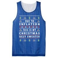 Due To Inflation Ugly Christmas Funny Xmas Quote Gift Mesh Reversible Basketball Jersey Tank