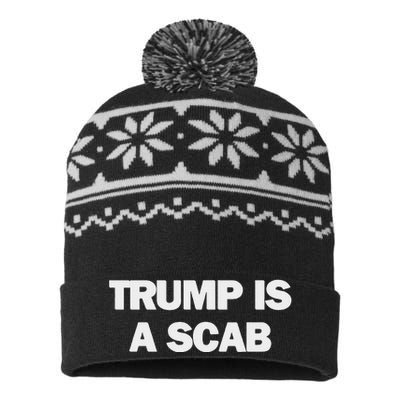 Donald Trump Is A Scab USA-Made Snowflake Beanie