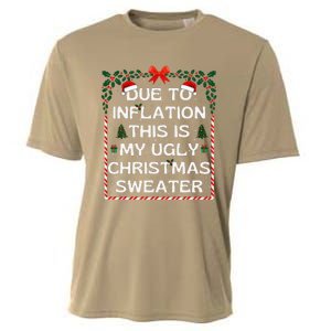 Due To Inflation This Is My Ugly Sweater Family Xmas Cooling Performance Crew T-Shirt