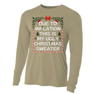 Due To Inflation This Is My Ugly Sweater Family Xmas Cooling Performance Long Sleeve Crew