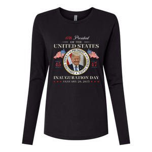 Donald Trump Inauguration Day 2025 47th President Usa Flag Womens Cotton Relaxed Long Sleeve T-Shirt