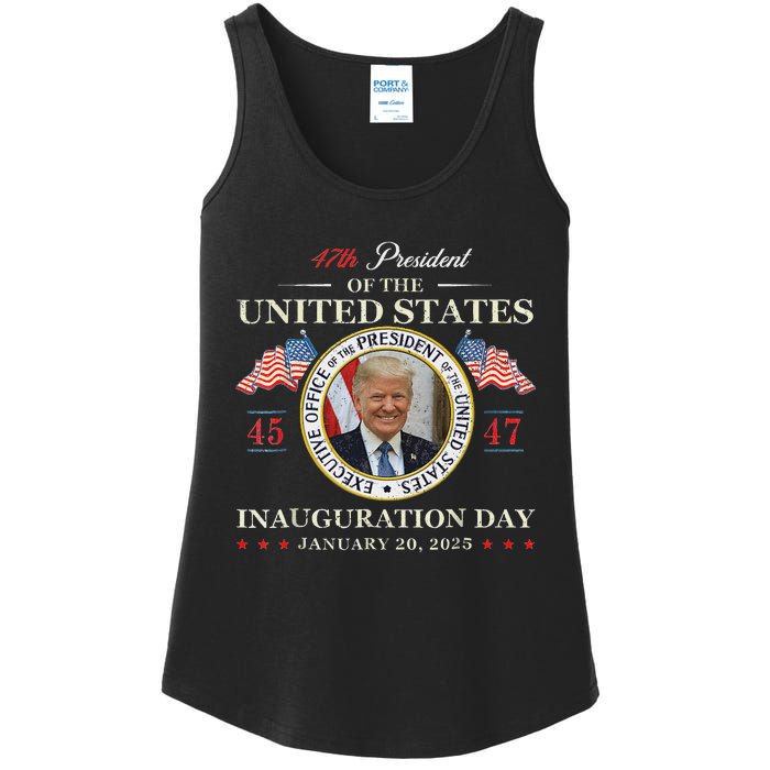 Donald Trump Inauguration Day 2025 47th President Usa Flag Ladies Essential Tank