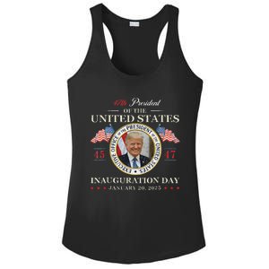 Donald Trump Inauguration Day 2025 47th President Usa Flag Ladies PosiCharge Competitor Racerback Tank