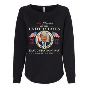 Donald Trump Inauguration Day 2025 47th President Usa Flag Womens California Wash Sweatshirt