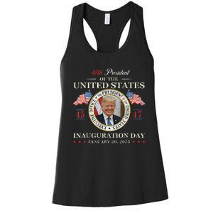 Donald Trump Inauguration Day 2025 47th President Usa Flag Women's Racerback Tank