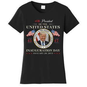 Donald Trump Inauguration Day 2025 47th President Usa Flag Women's T-Shirt