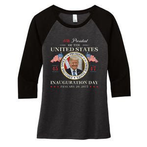 Donald Trump Inauguration Day 2025 47th President Usa Flag Women's Tri-Blend 3/4-Sleeve Raglan Shirt