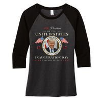 Donald Trump Inauguration Day 2025 47th President Usa Flag Women's Tri-Blend 3/4-Sleeve Raglan Shirt