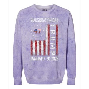 Donald Trump Inauguration Day 2025 47th President Usa Flag Colorblast Crewneck Sweatshirt