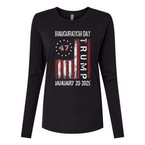 Donald Trump Inauguration Day 2025 47th President Usa Flag Womens Cotton Relaxed Long Sleeve T-Shirt