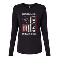 Donald Trump Inauguration Day 2025 47th President Usa Flag Womens Cotton Relaxed Long Sleeve T-Shirt