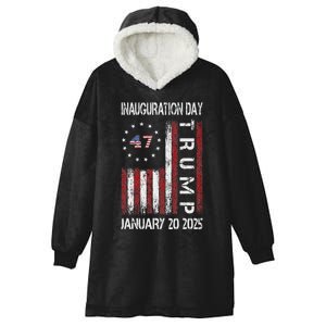 Donald Trump Inauguration Day 2025 47th President Usa Flag Hooded Wearable Blanket