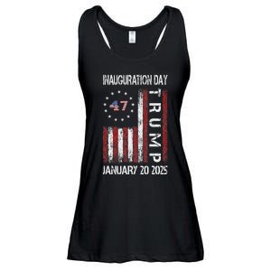 Donald Trump Inauguration Day 2025 47th President Usa Flag Ladies Essential Flowy Tank